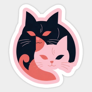 Abstract couple of cats Sticker